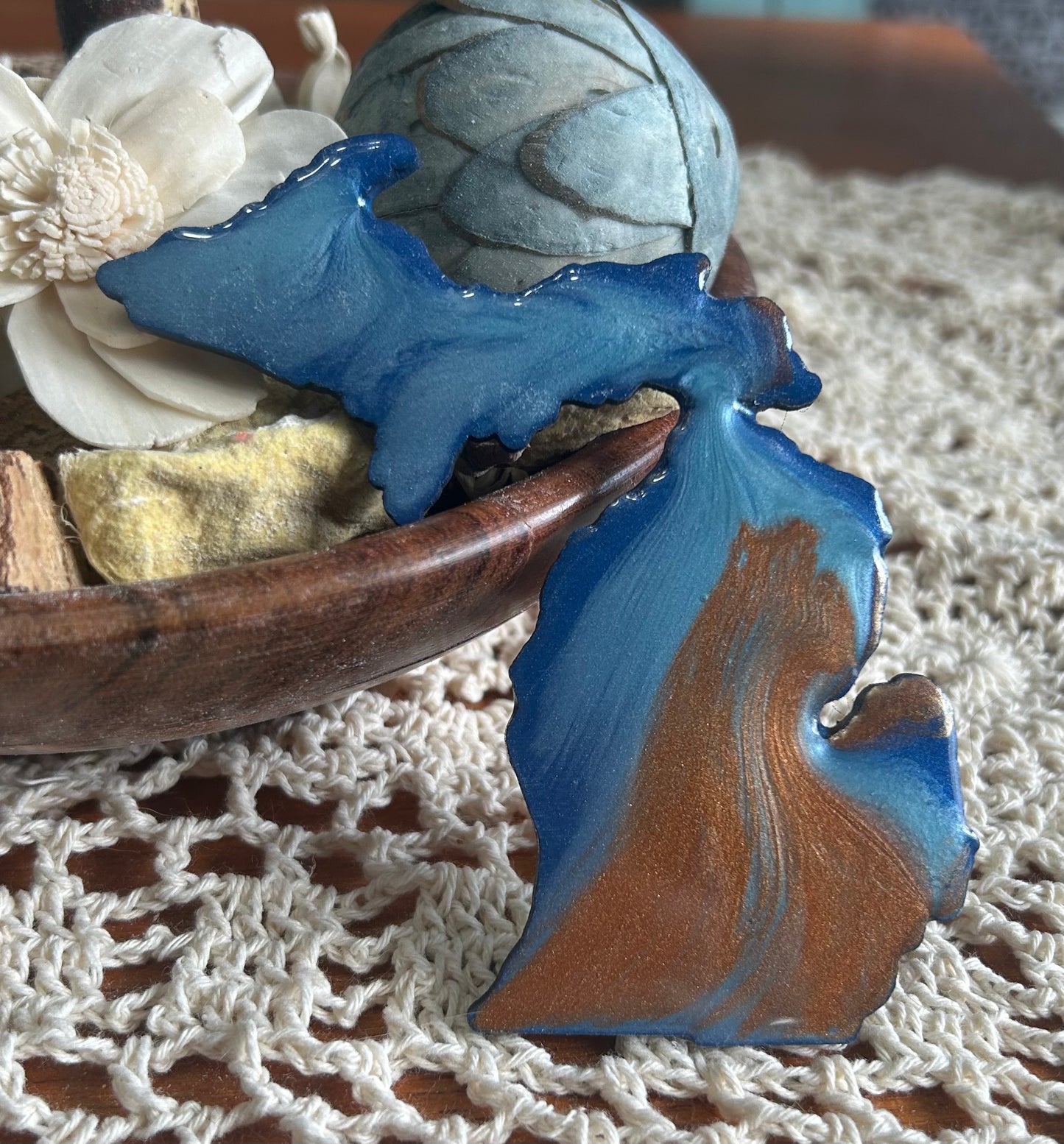Michigan Resin Magnet – Sand, Water & Waves (3.5") - #79