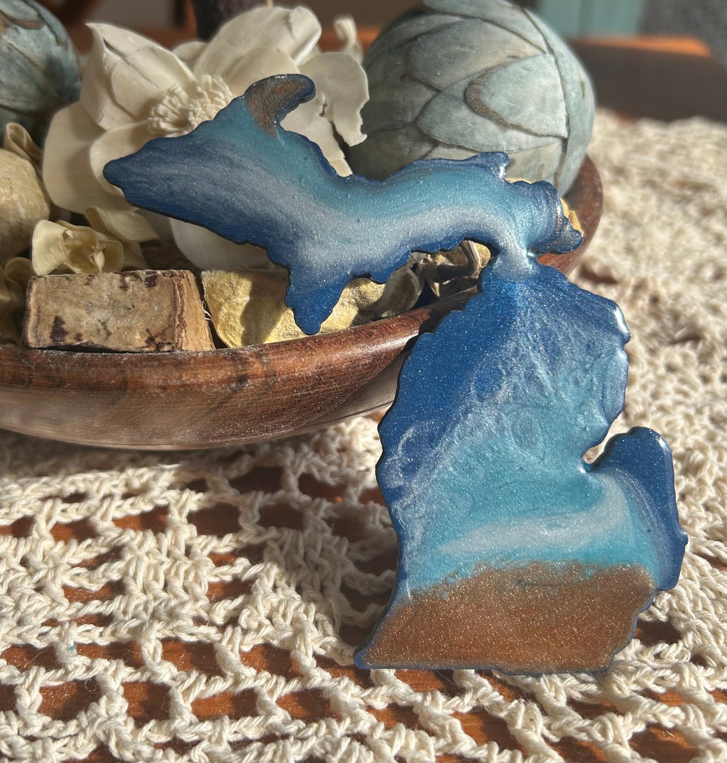 Michigan Resin Magnet – Sand, Water & Waves (3.5") - #72