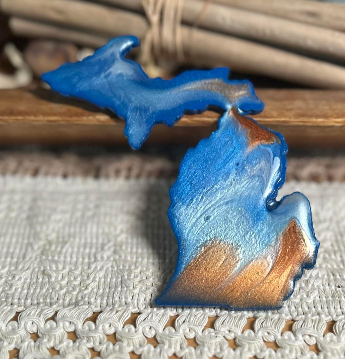 Michigan Resin Magnet – Sand, Water & Waves (3.5") - #21