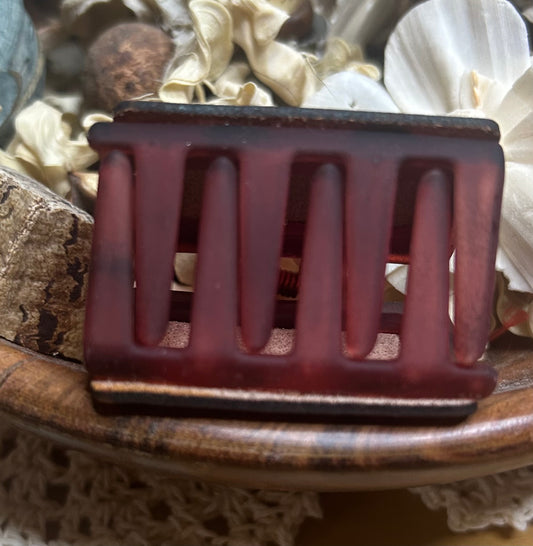 Floral Leather Hair Claw Clip – Small 2"