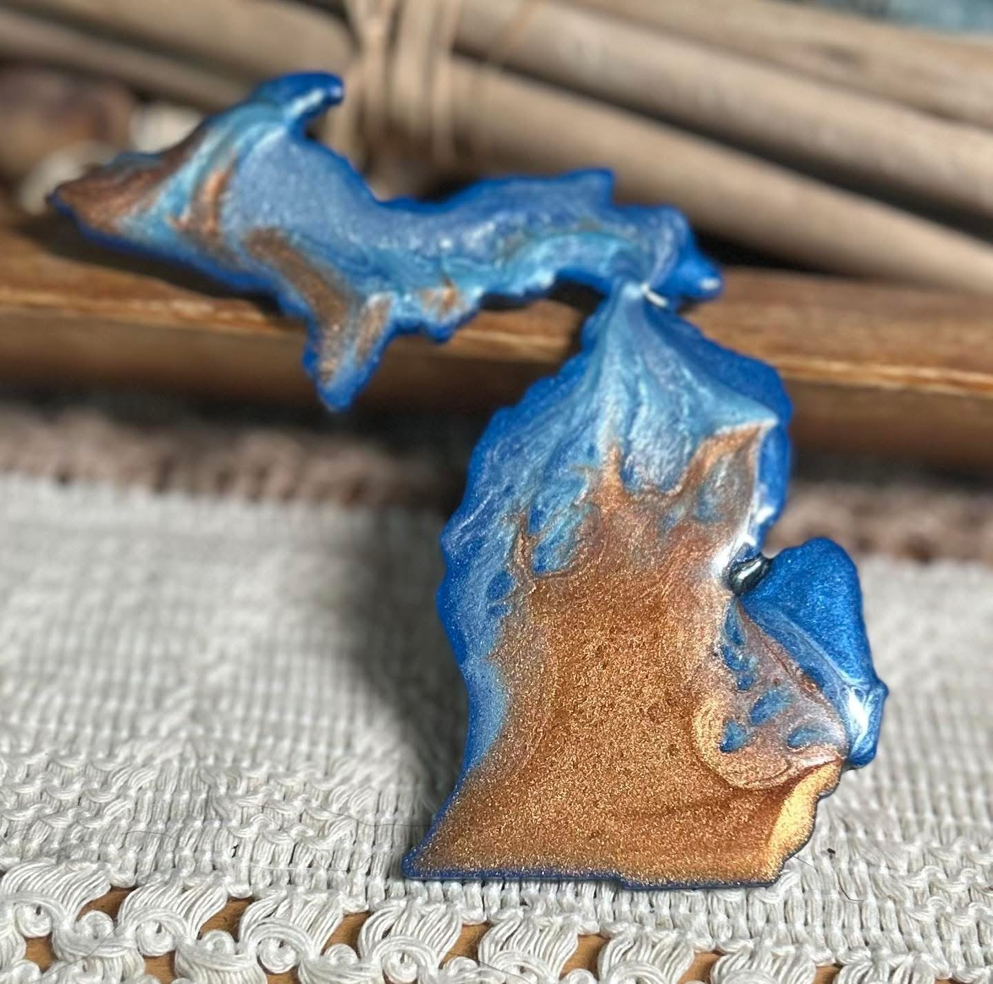 Michigan Resin Magnet – Sand, Water & Waves (3.5") - #30