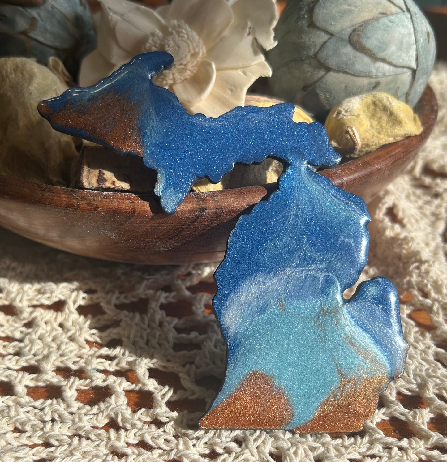 Michigan Resin Magnet – Sand, Water & Waves (3.5") - #51