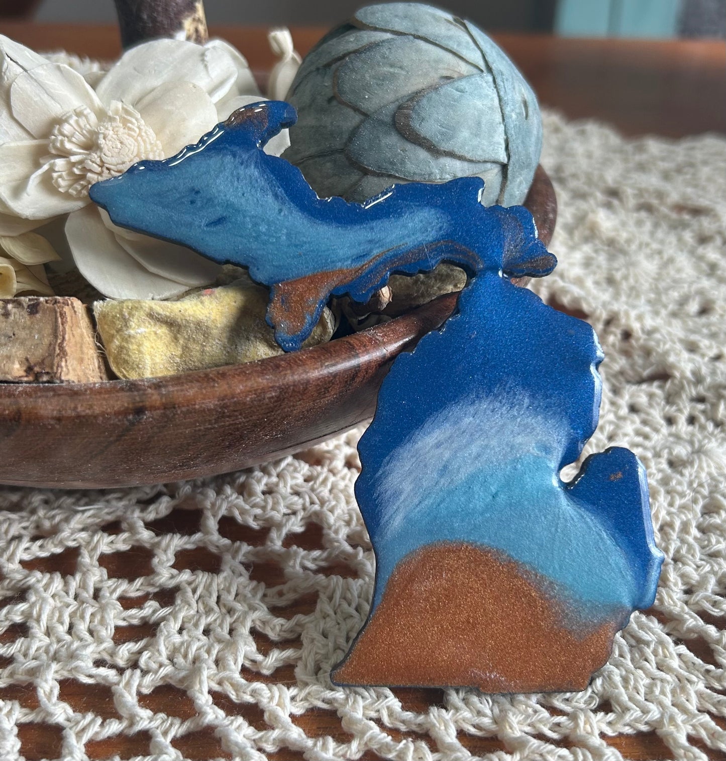 Michigan Resin Magnet – Sand, Water & Waves (3.5") - #77