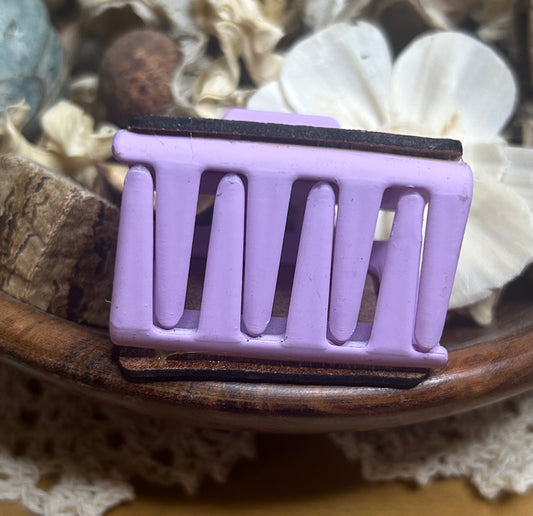Purple & Pink Chevron Leather Hair Claw Clip – Small 2"
