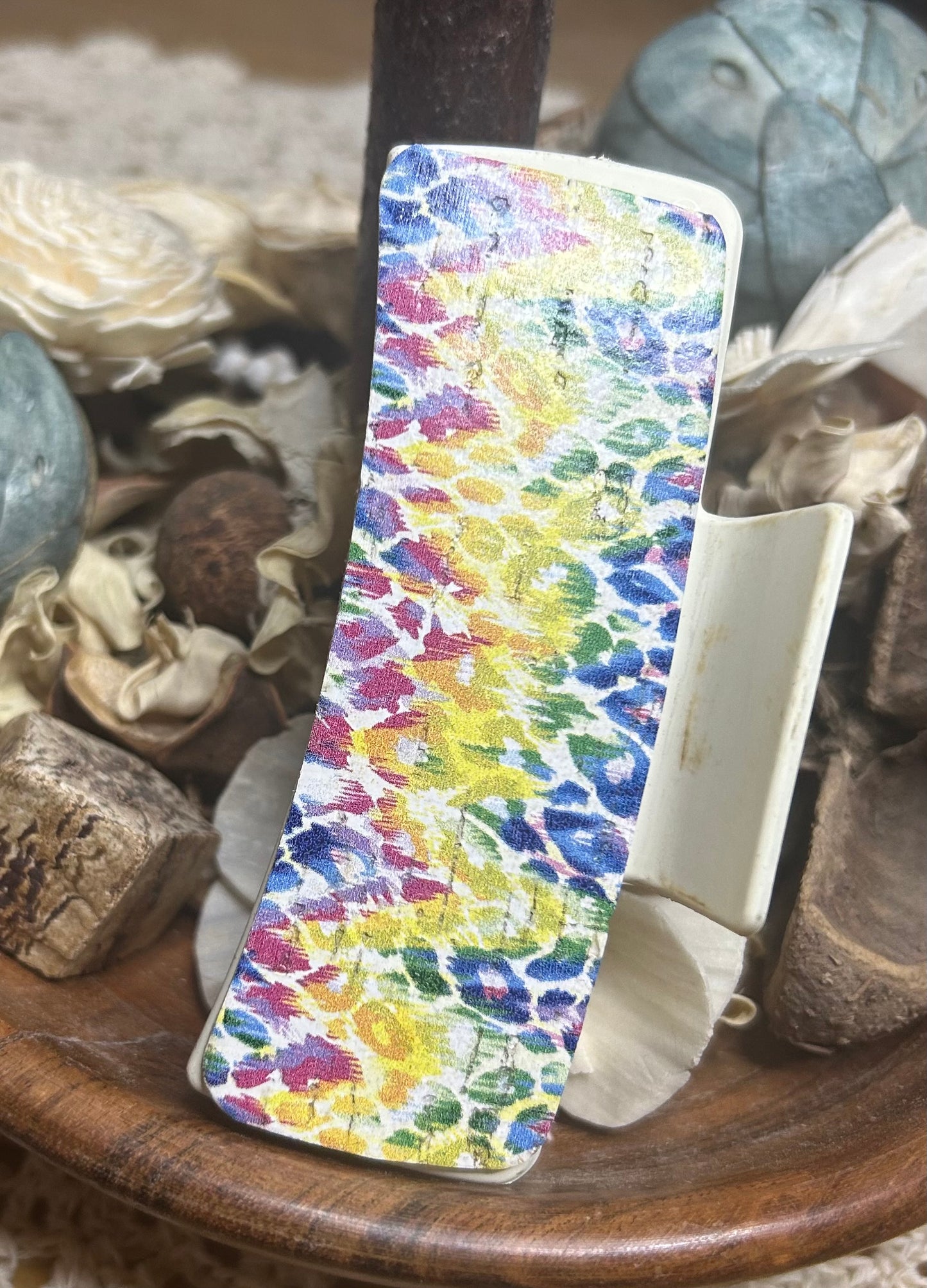 Rainbow Animal Print Leather Hair Claw Clip – 4"