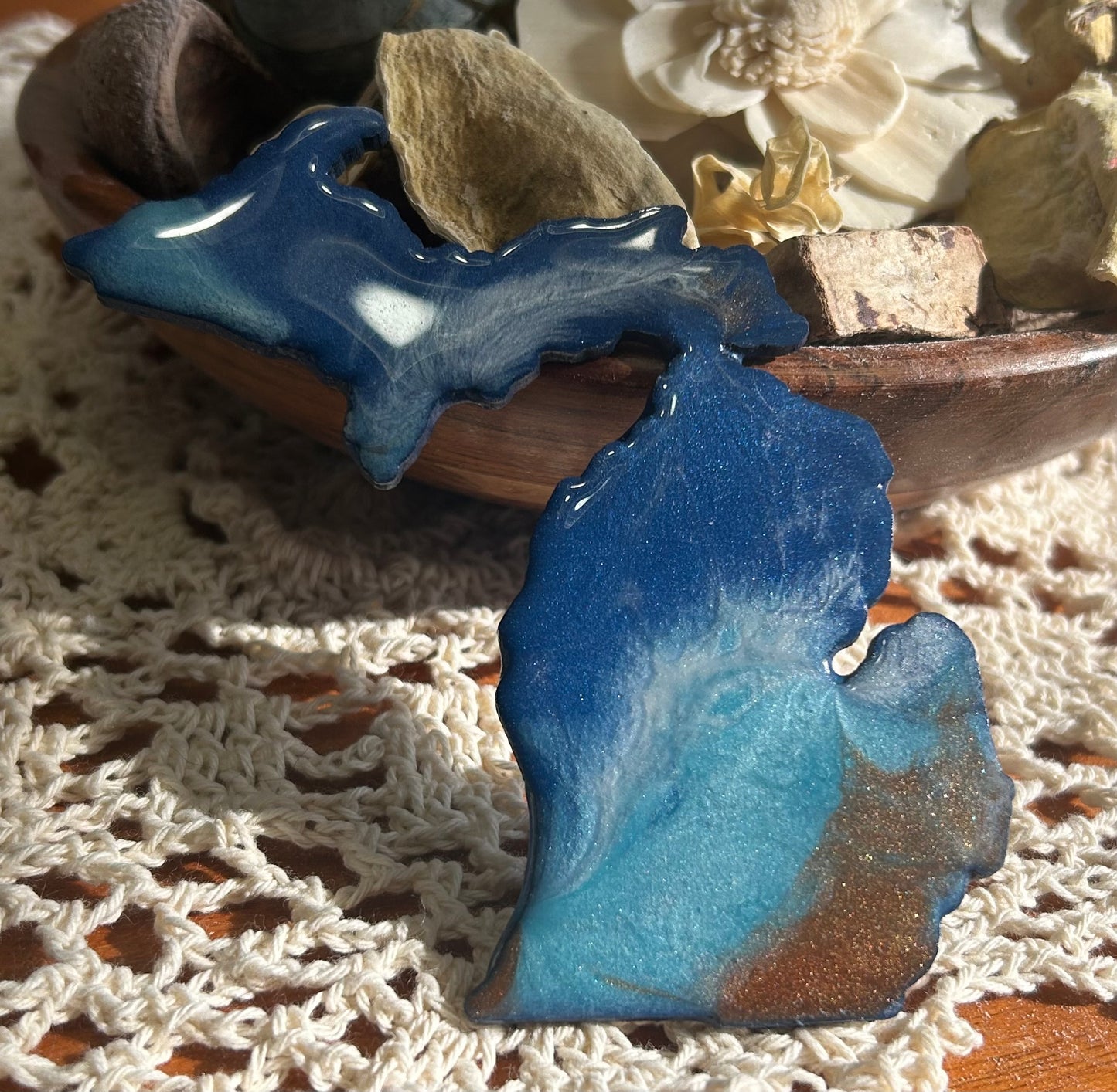 Michigan Resin Magnet – Sand, Water & Waves (3.5") - #41