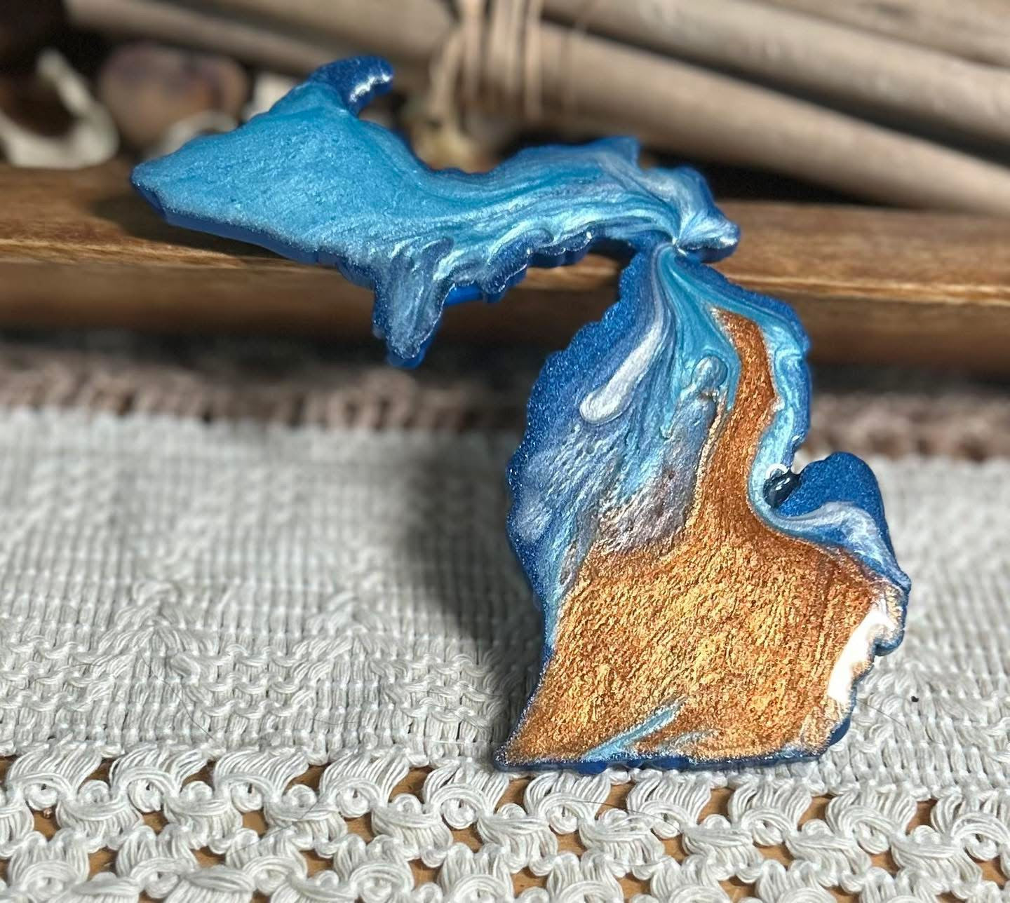 Michigan Resin Magnet – Sand, Water & Waves (3.5") - #23