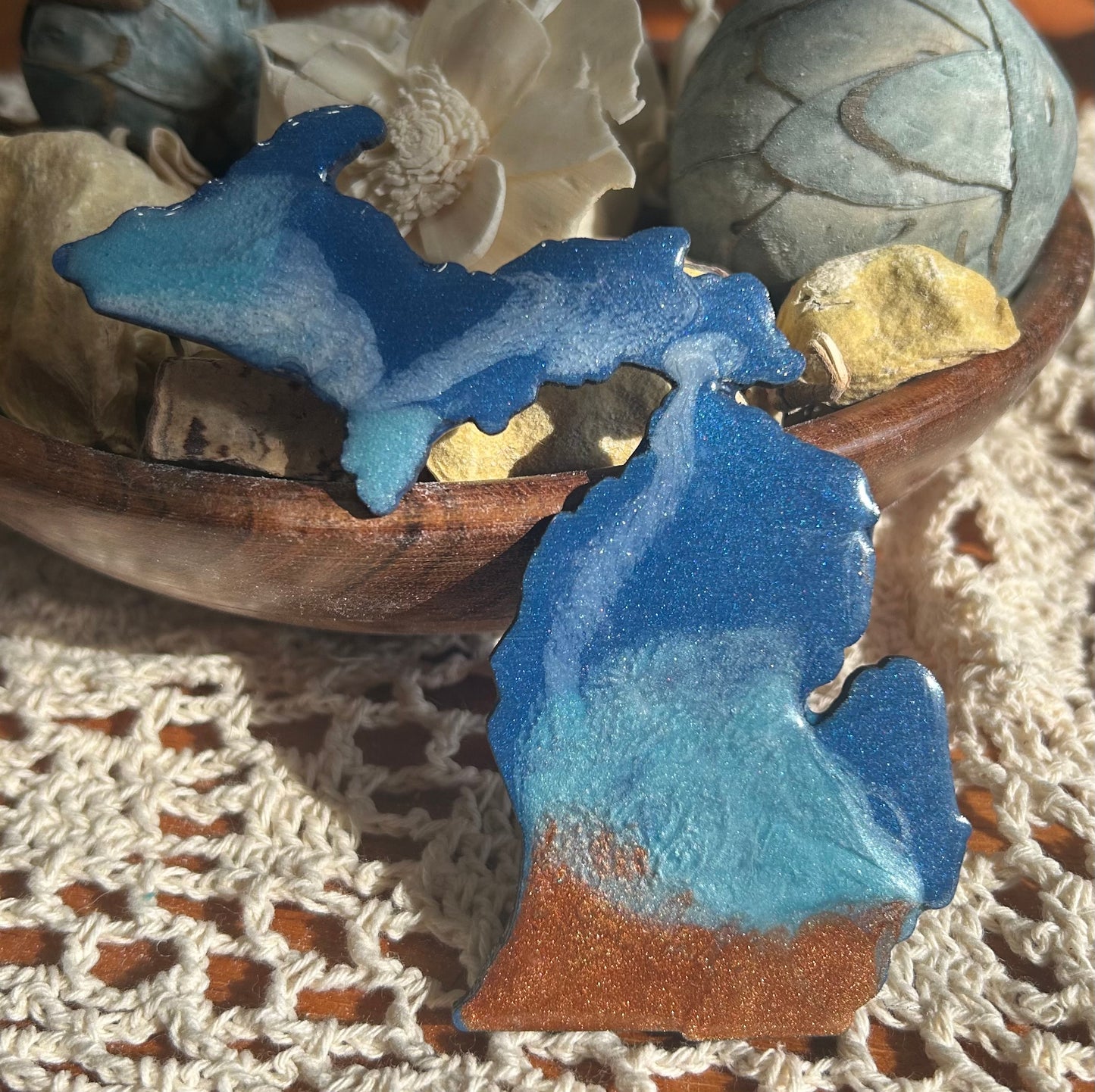 Michigan Resin Magnet – Sand, Water & Waves (3.5") - #63