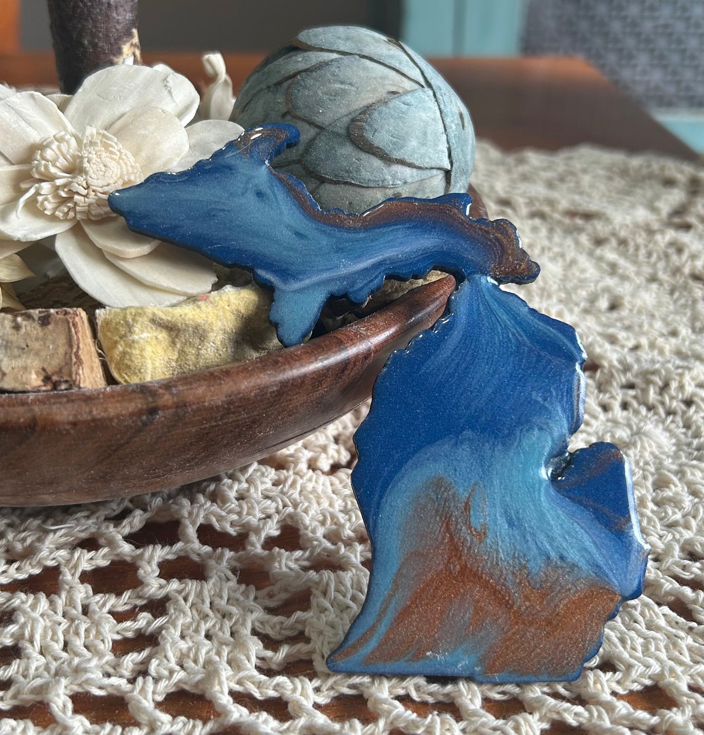 Michigan Resin Magnet – Sand, Water & Waves (3.5") - #76