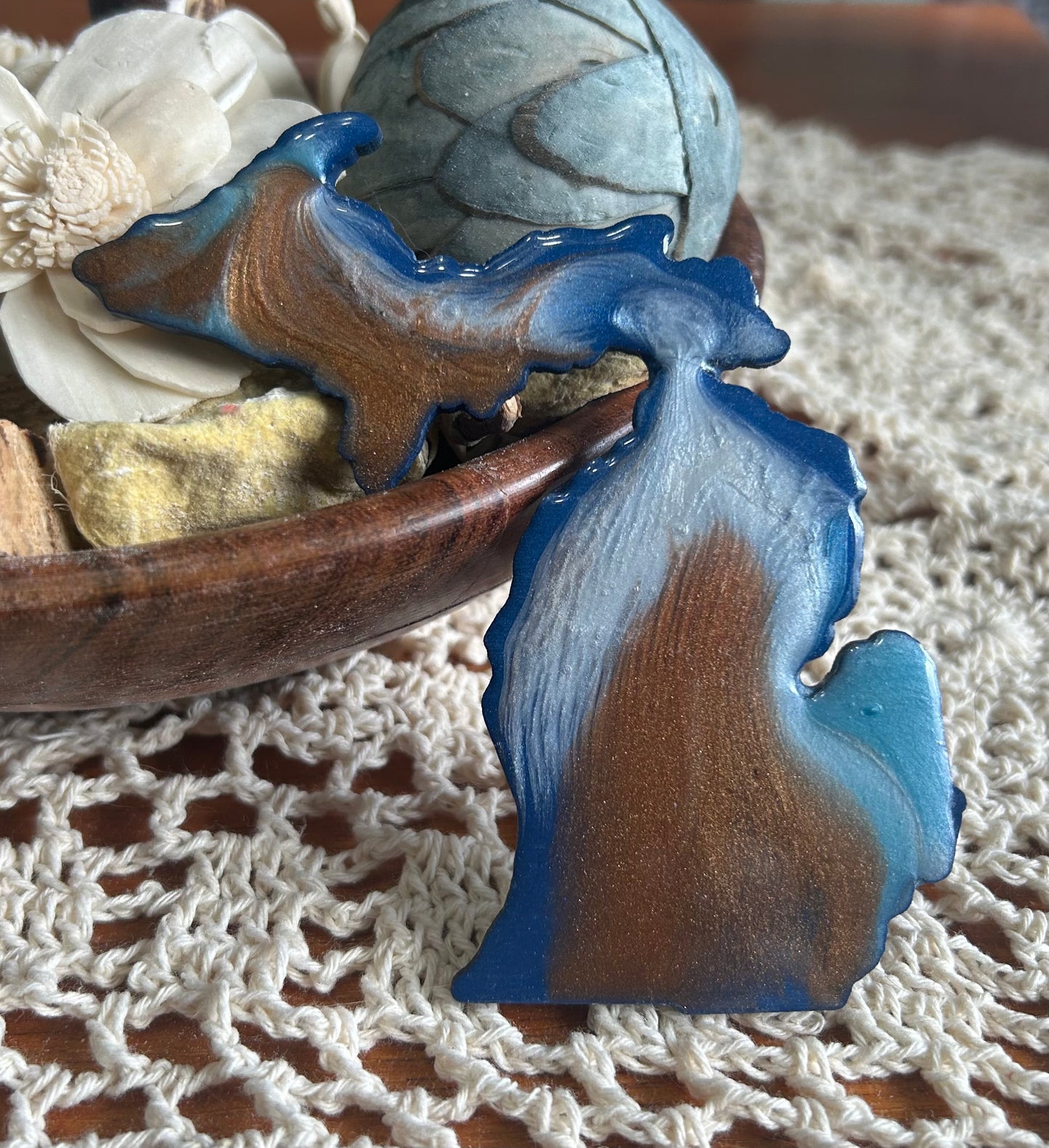 Michigan Resin Magnet – Sand, Water & Waves (3.5") - #78