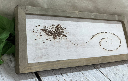 A Butterfly To Remind Me - Framed Sign