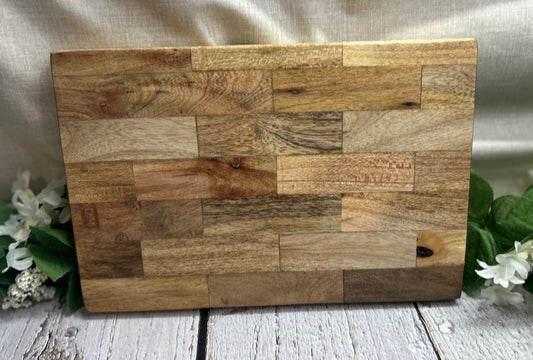 Bear Mountain Scene Chopping Block Style Cutting Charcuterie Board 12” x 8”