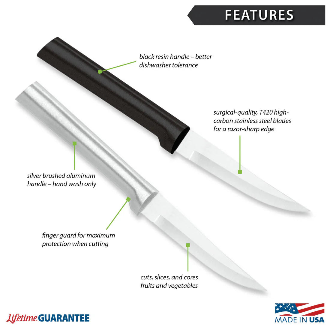 Heavy Duty Paring Knife - Silver Handle Rada