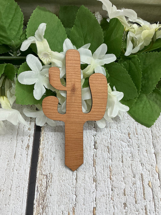 Cactus Dark Wood Plant Stake