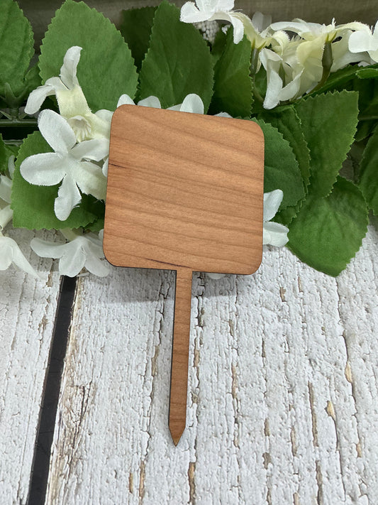 Square You Grow Girl Wood Plant Stake