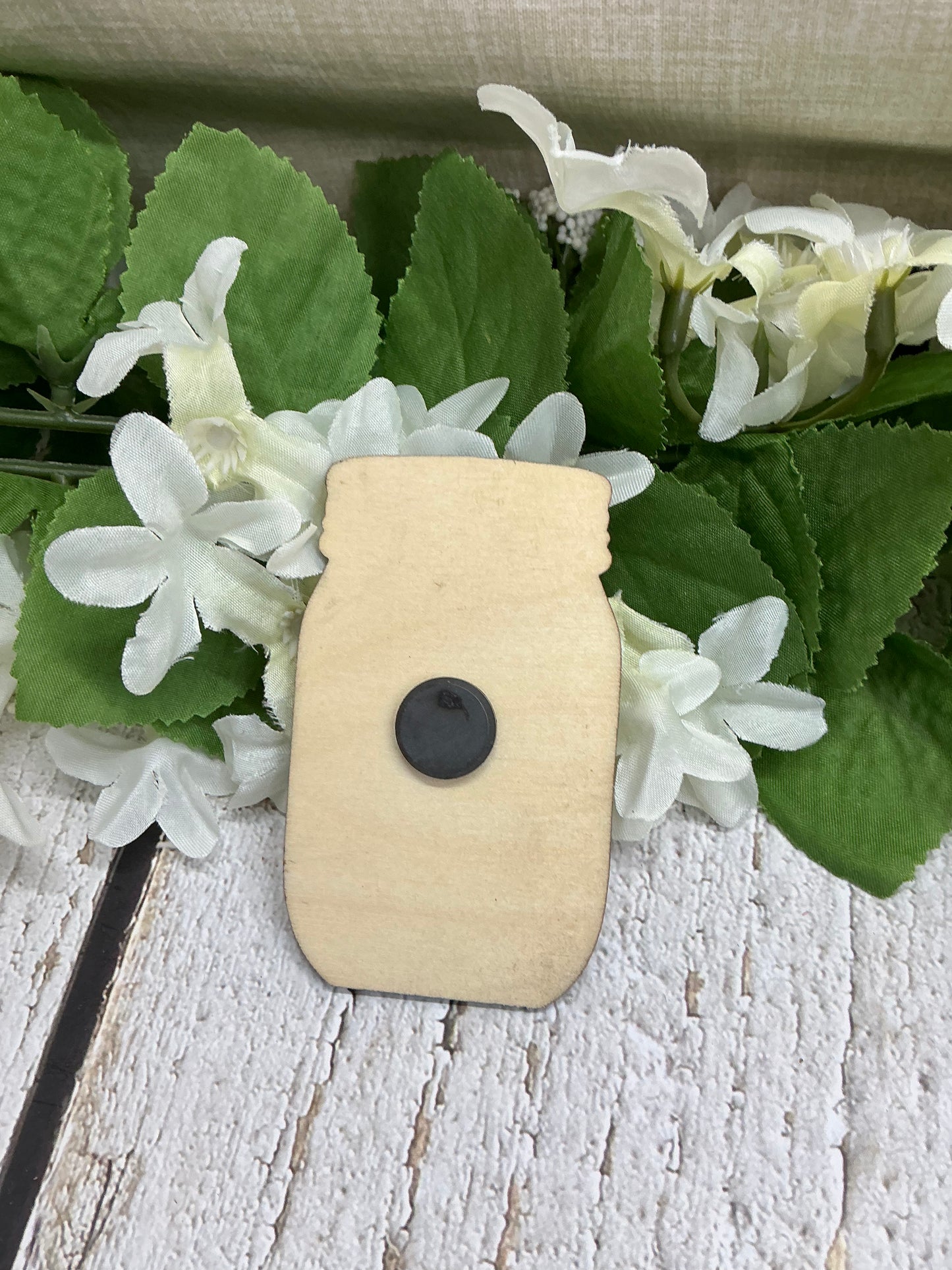 Home Is Where Life Begins and Love Never Ends Mason Jar Wood Magnet