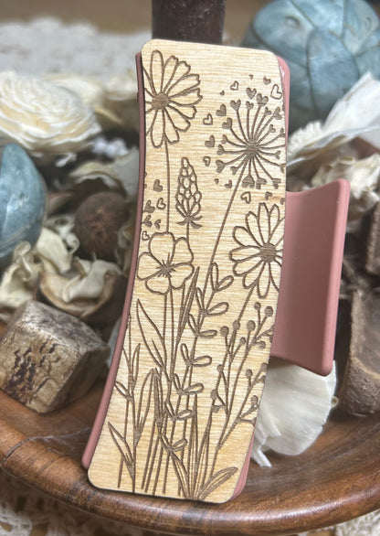 Wooden Wildflower Hair Claw Clip – 4"
