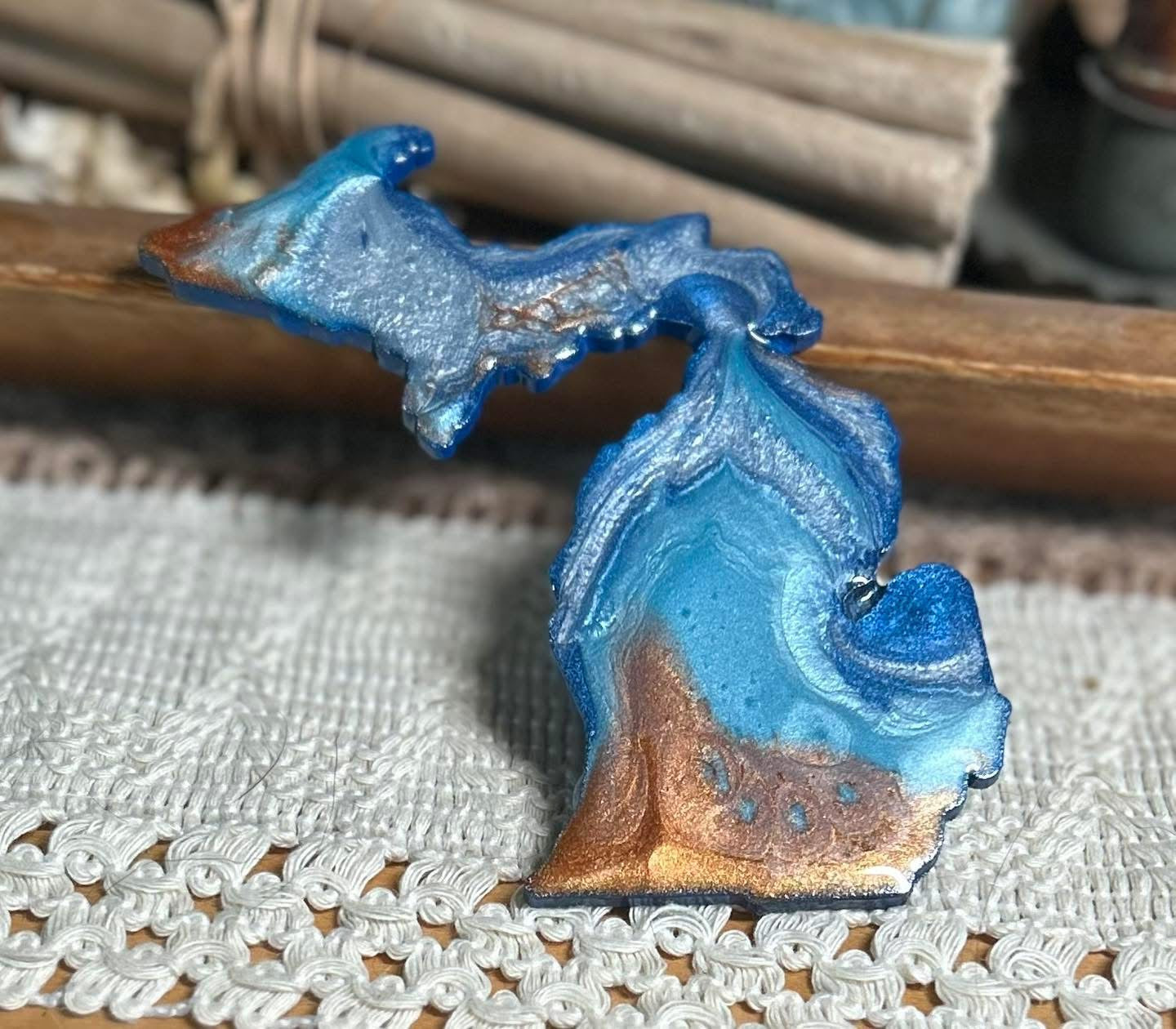 Michigan Resin Magnet – Sand, Water & Waves (3.5") - #5