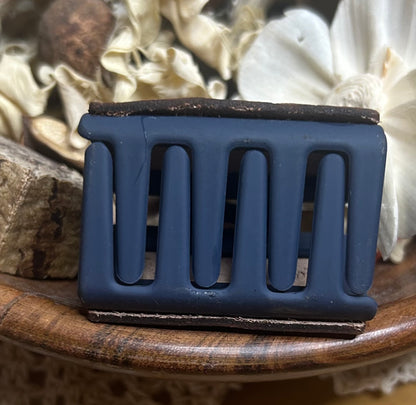 Paw Print & Animal Print Leather Hair Claw Clip – Small 2"