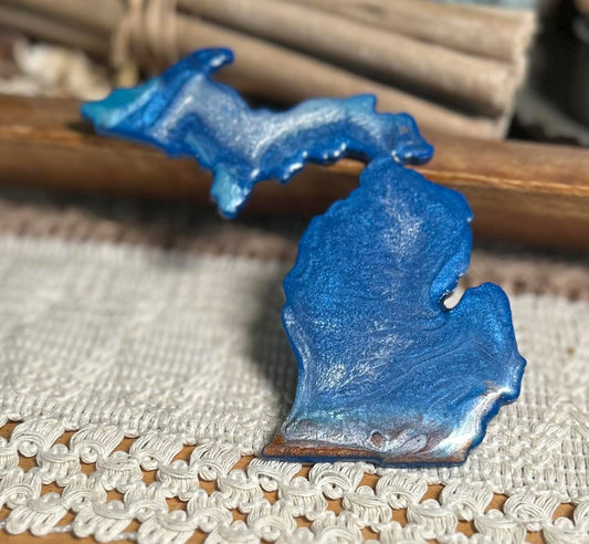 Michigan Resin Magnet – Sand, Water & Waves (3.5") - #14