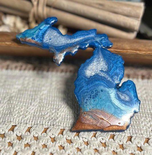 Michigan Resin Magnet – Sand, Water & Waves (3.5") - #13