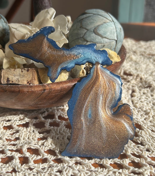 Michigan Resin Magnet – Sand, Water & Waves (3.5") - #66