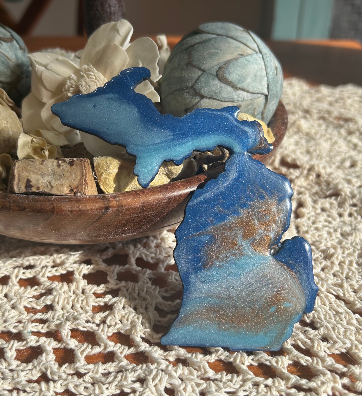 Michigan Resin Magnet – Sand, Water & Waves (3.5") - #65
