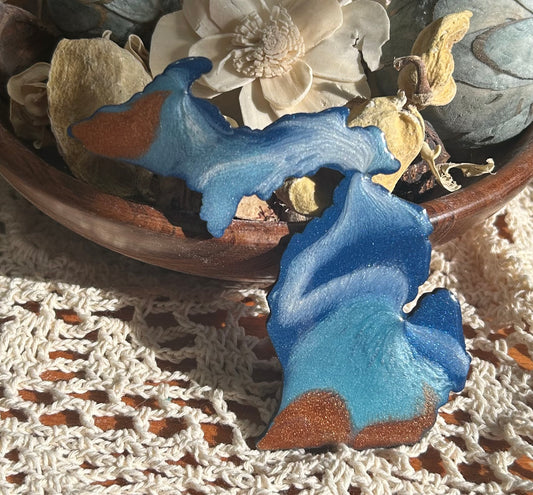 Michigan Resin Magnet – Sand, Water & Waves (3.5") - #44