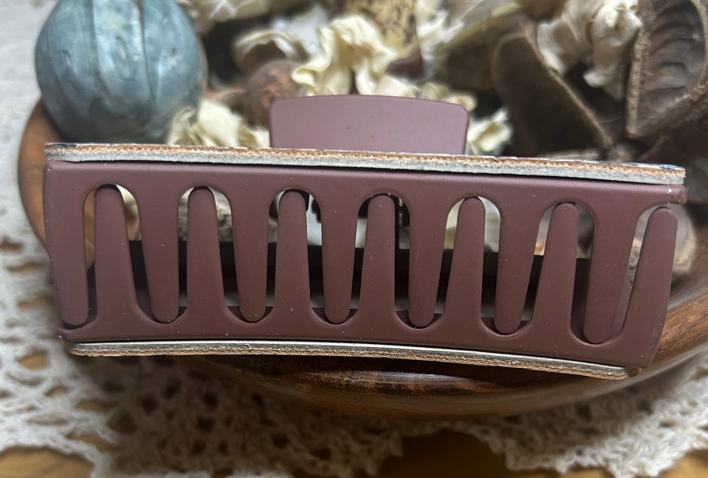 Animal Print Football Leather Hair Claw Clip – 4"