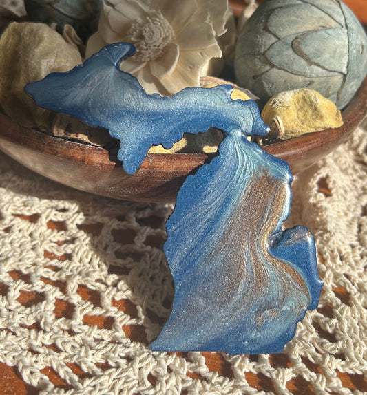Michigan Resin Magnet – Sand, Water & Waves (3.5") - #62