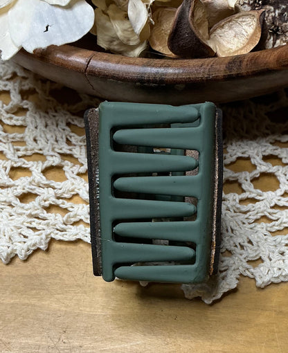 Leaves Leather Hair Clip - Small 2"