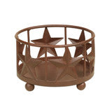 Rusted Star Metal Candle Holder