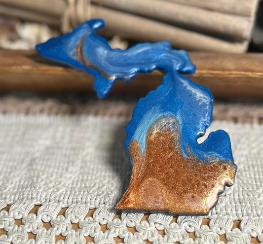 Michigan Resin Magnet – Sand, Water & Waves (3.5") - #16