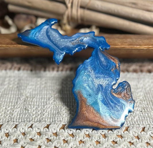 Michigan Resin Magnet – Sand, Water & Waves (3.5") - #24