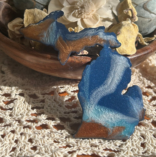 Michigan Resin Magnet – Sand, Water & Waves (3.5") - #43