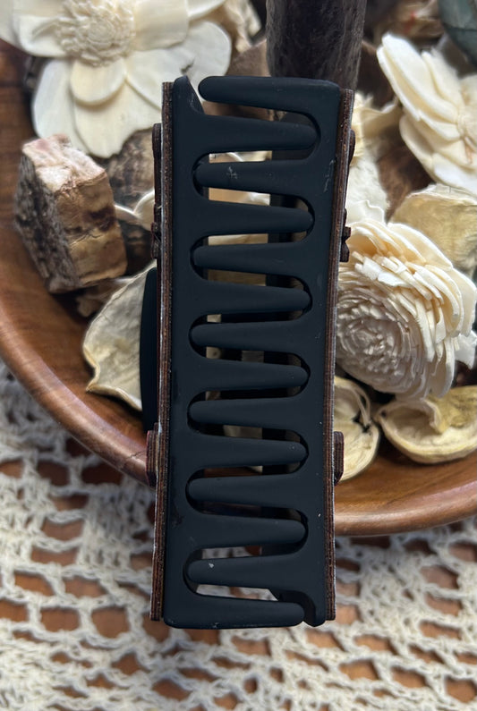 Wooden 3D Baseball Hair Claw Clip – 4"