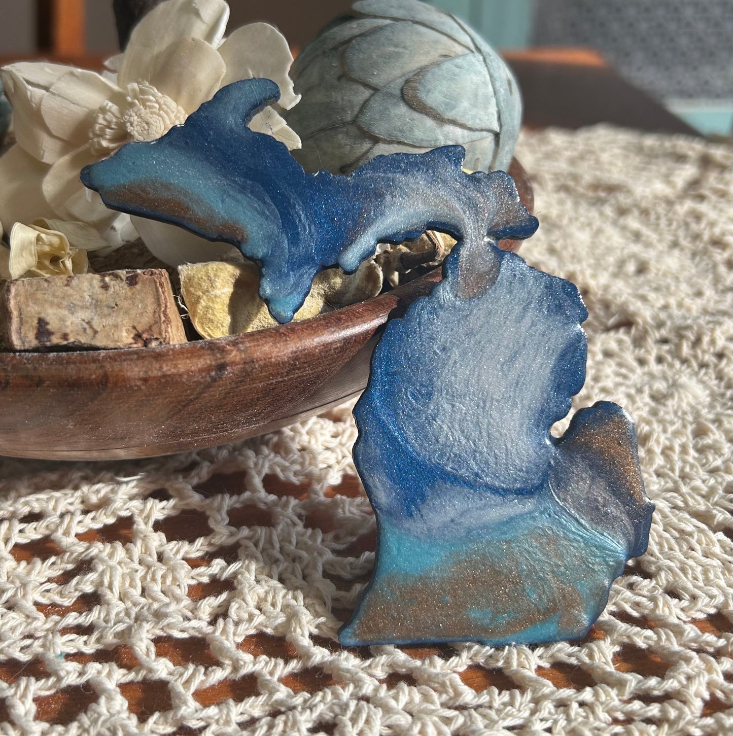 Michigan Resin Magnet – Sand, Water & Waves (3.5") - #67