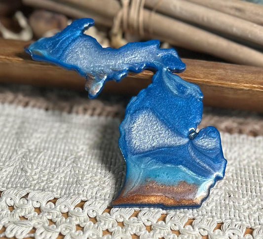 Michigan Resin Magnet – Sand, Water & Waves (3.5") - #19