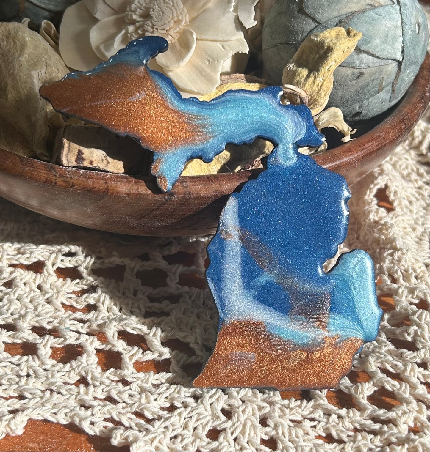 Michigan Resin Magnet – Sand, Water & Waves (3.5") - #47