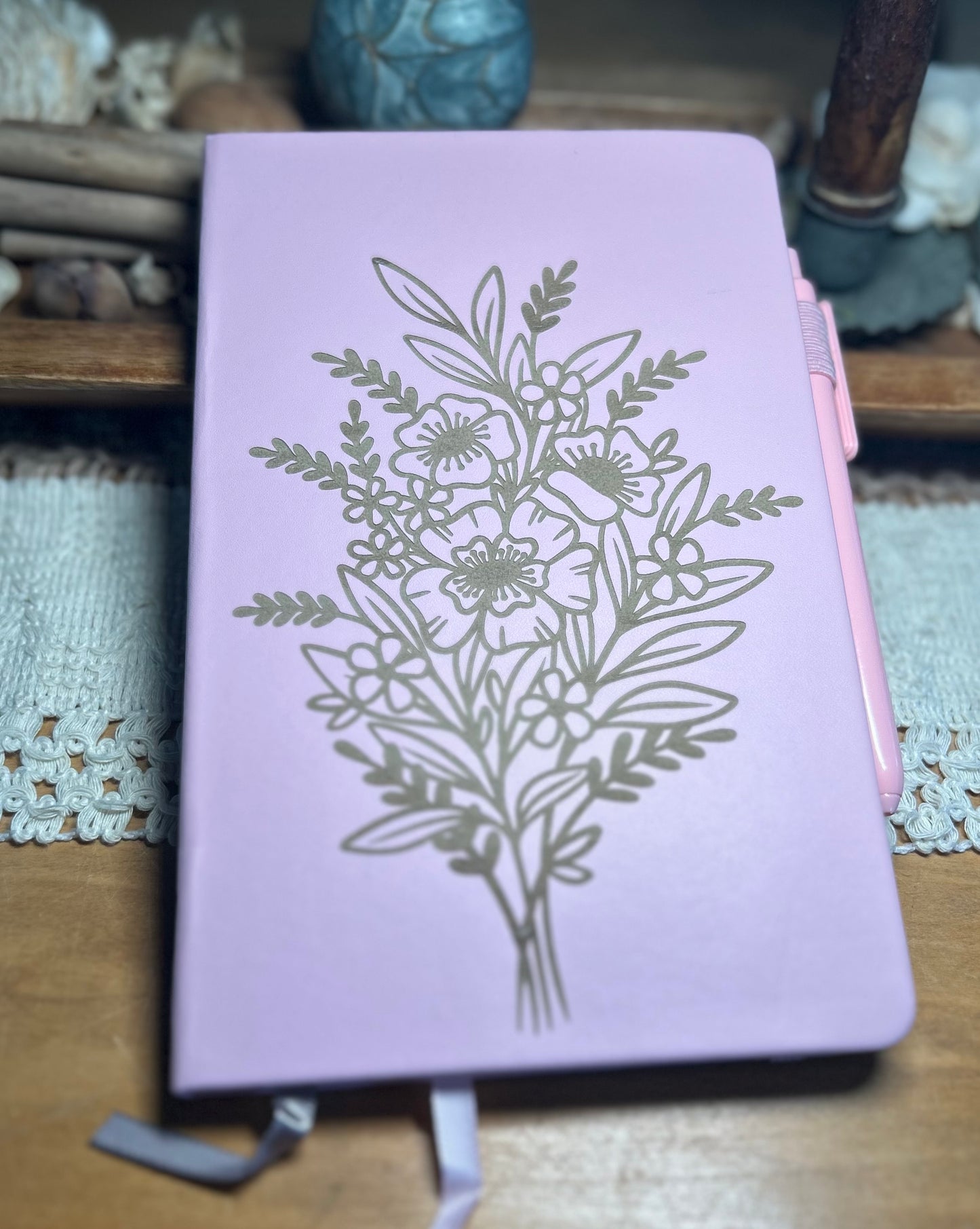 Flower Bouquet Notebook Journal - Pink