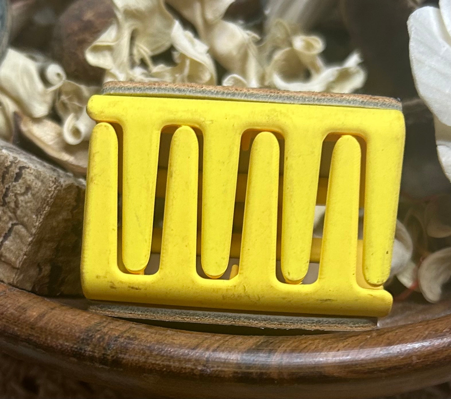 Colorful Animal Print Leather Hair Claw Clip – Yellow – Small 2"