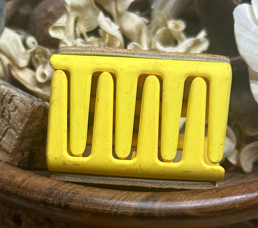 Colorful Animal Print Leather Hair Claw Clip – Yellow – Small 2"