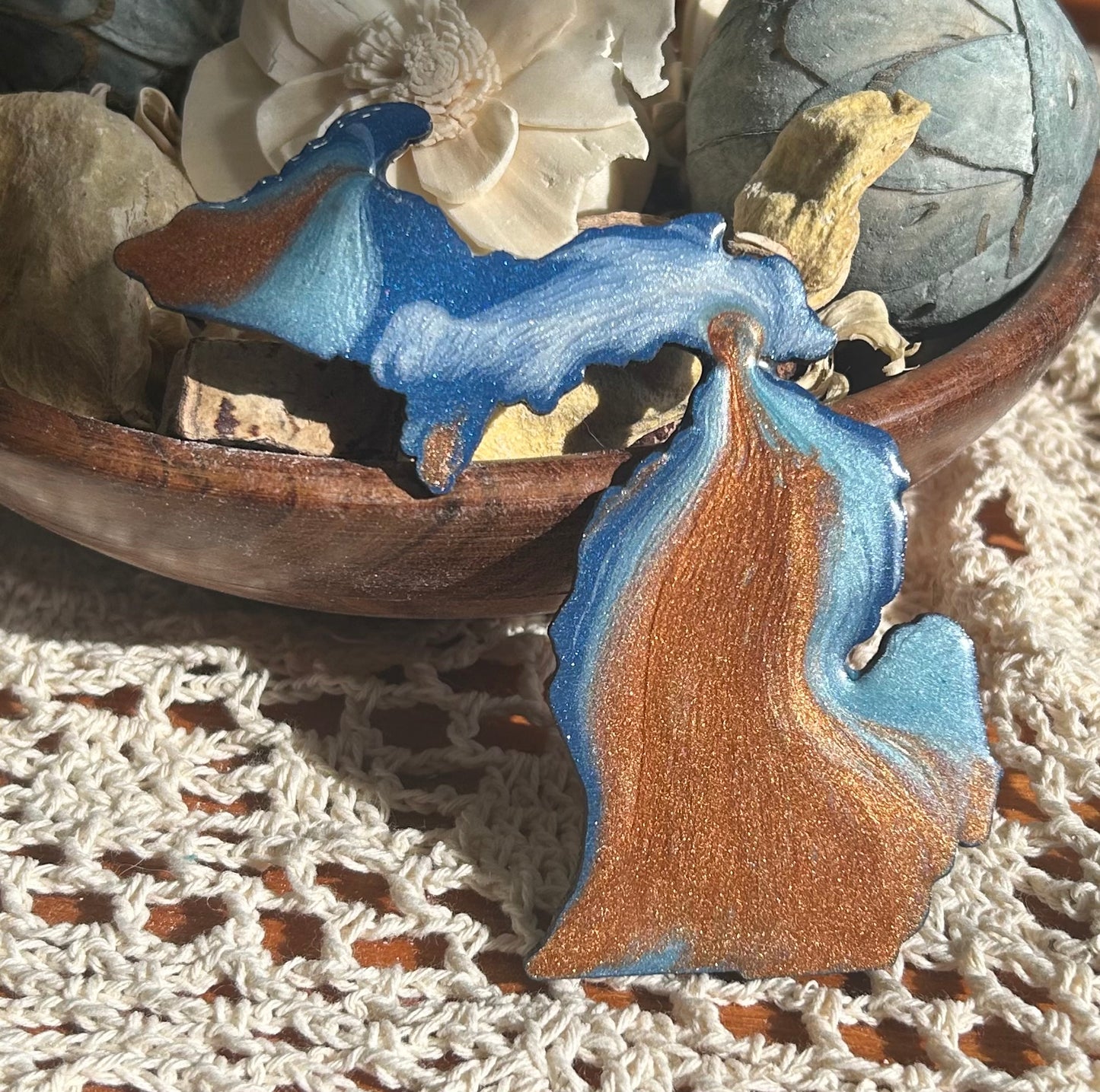 Michigan Resin Magnet – Sand, Water & Waves (3.5") - #46