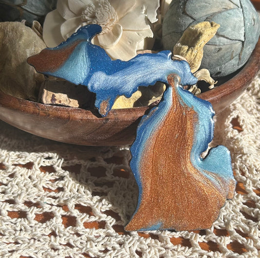 Michigan Resin Magnet – Sand, Water & Waves (3.5") - #46