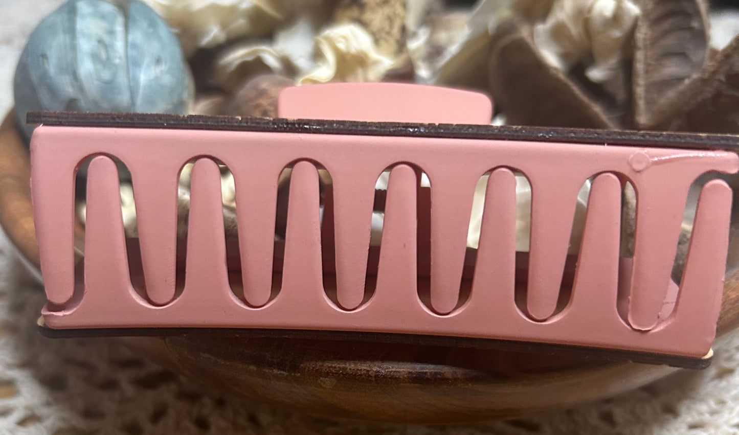Wooden Wildflower Hair Claw Clip – 4"