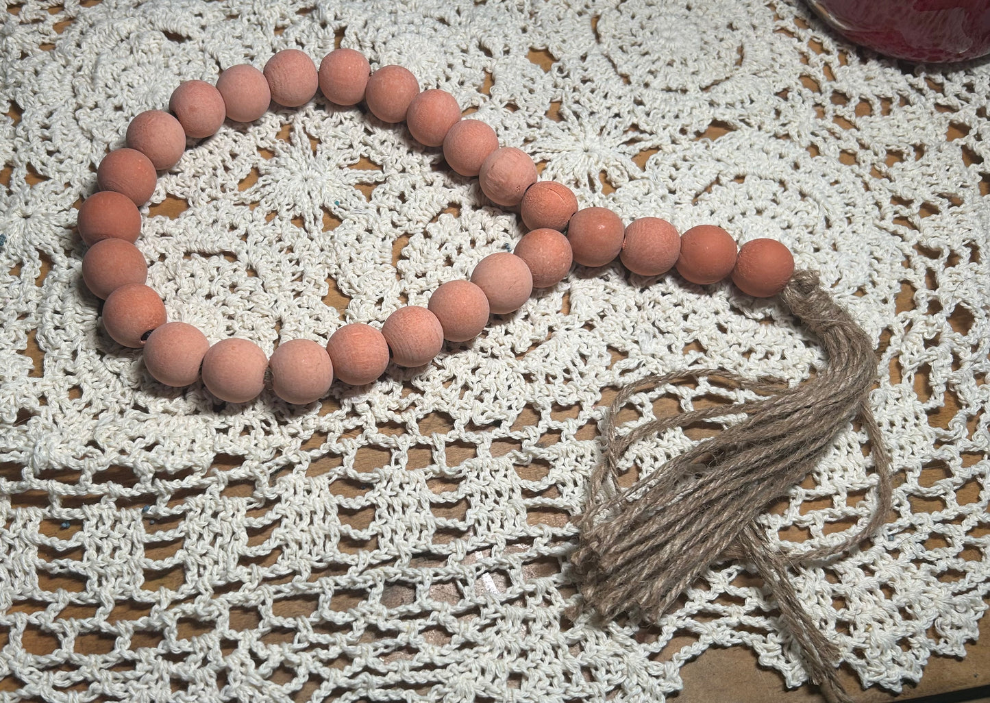 Wooden Candle Beads – Coral
