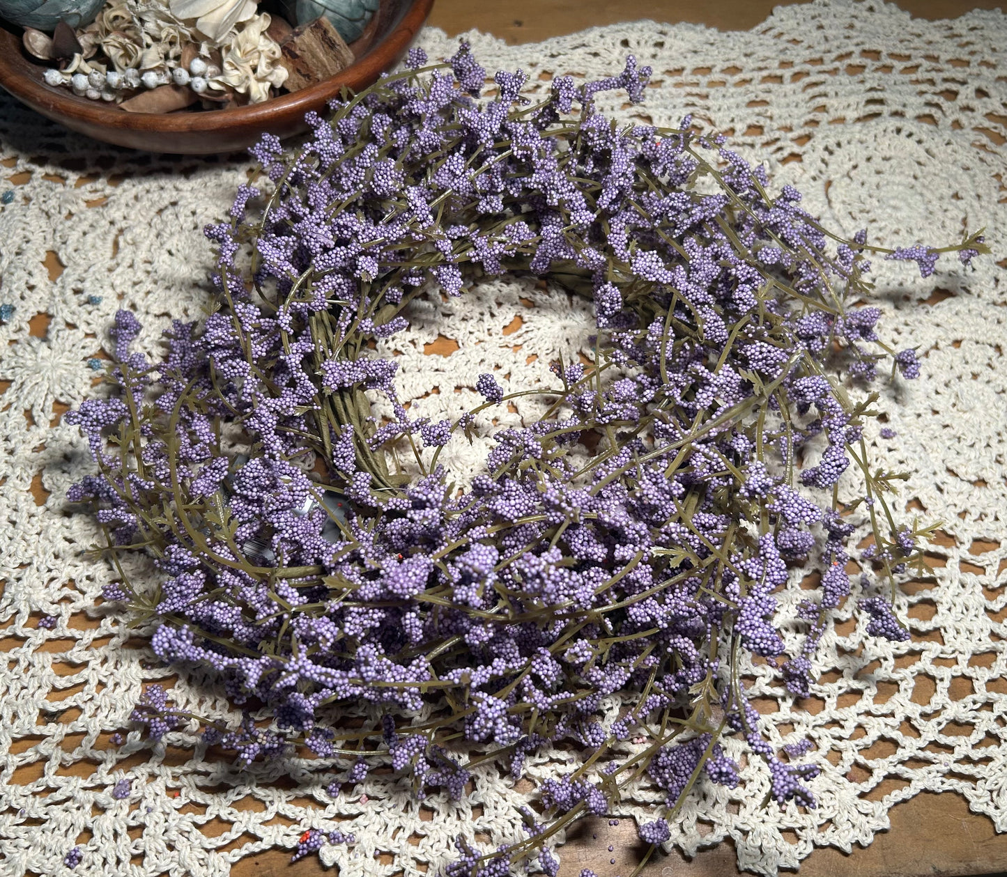 Small Purple Wildflower Candle Ring – 12”