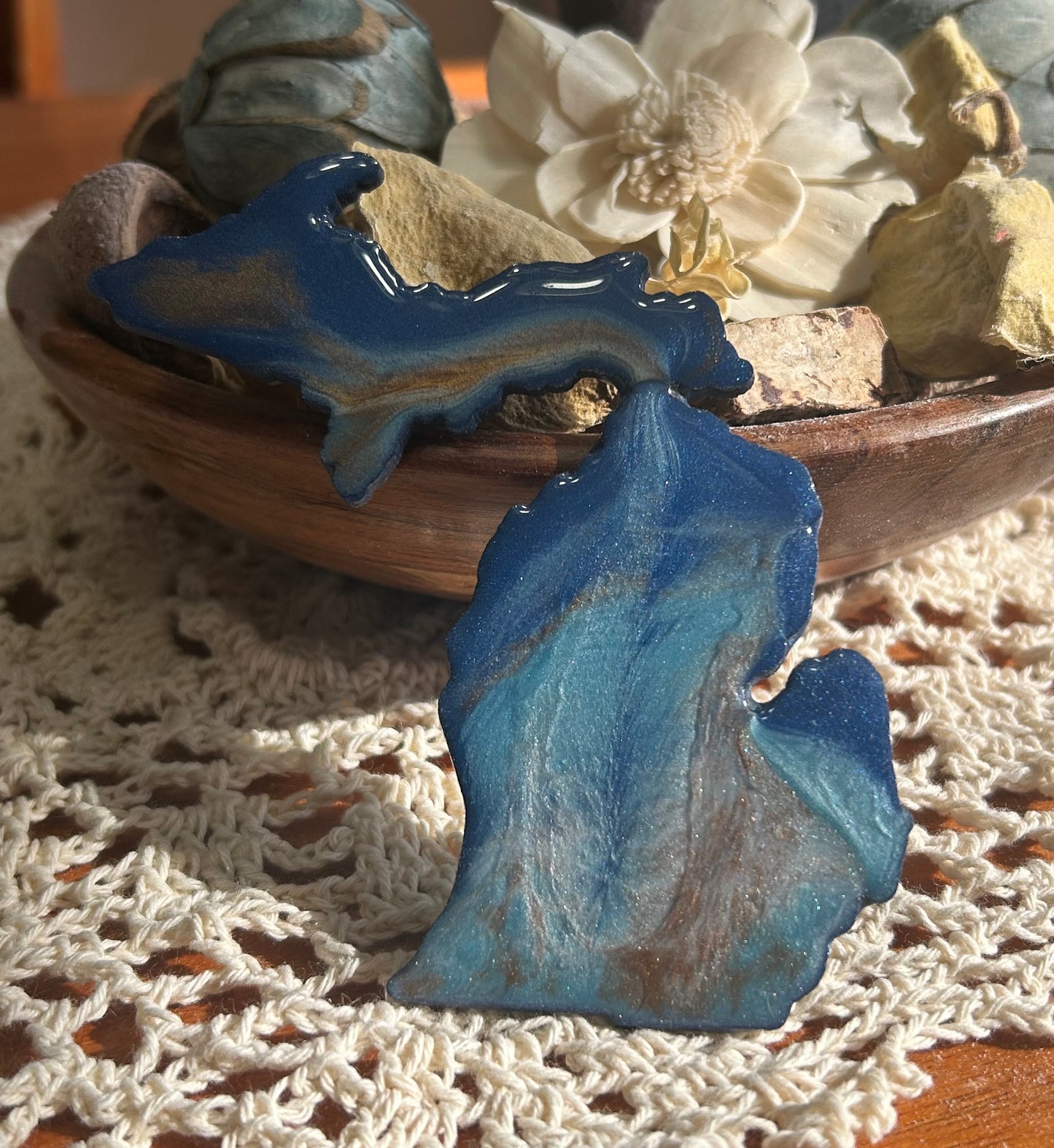 Michigan Resin Magnet – Sand, Water & Waves (3.5") - #39