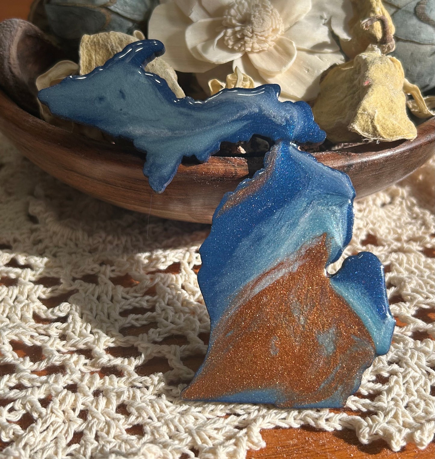 Michigan Resin Magnet – Sand, Water & Waves (3.5") - #42