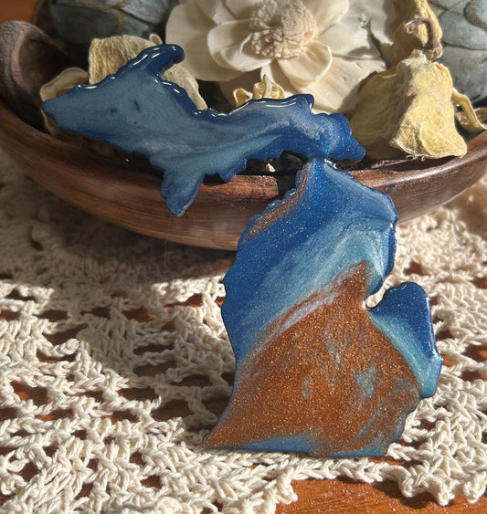 Michigan Resin Magnet – Sand, Water & Waves (3.5") - #42